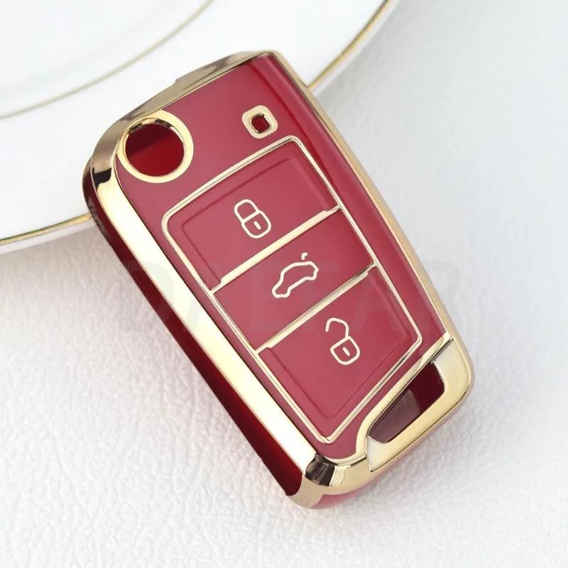 Для VW Skoda Octavia A7 Fabia Leon Rapid Karoq SEAT Leon Ateca Ibiza Toledo Golf 7 T-cross POLO T-Roc Чехол-накладка для ключа автомобиля Держатель