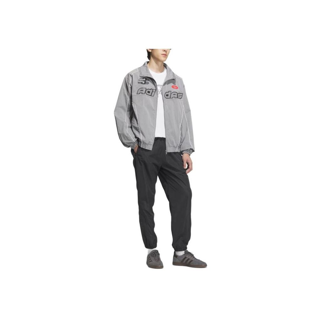 Adidas Originals Valentines Day Collection Rac Wv Jkt M Stand Collar Sports Loose Long Sleeve Jacket Men Jacket Gray JM8034