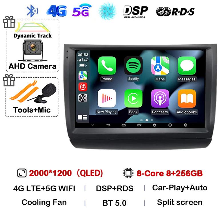 Android 14 Carplay Auto WIFI+4G автомобильное радио для Toyota Prius 20 2002-2009 мультимедийный проигрыватель GPS стерео 360 камера головное устройство аудио