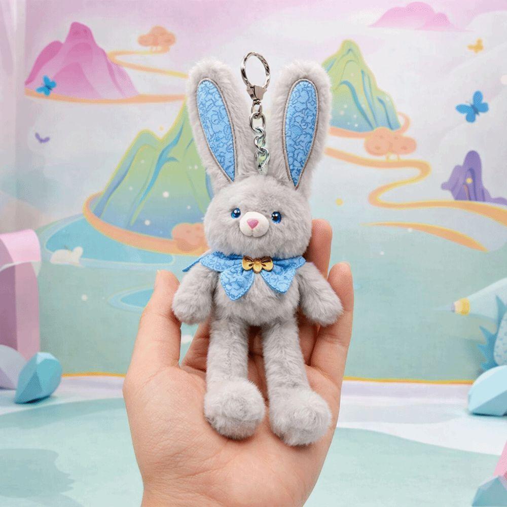 Soft Stuffed Stuffed Bunny Keychain 30Cm Size Creative Design Ear Pulling Rabbit Children Gits Kawaii Style Schoolbag Pendant