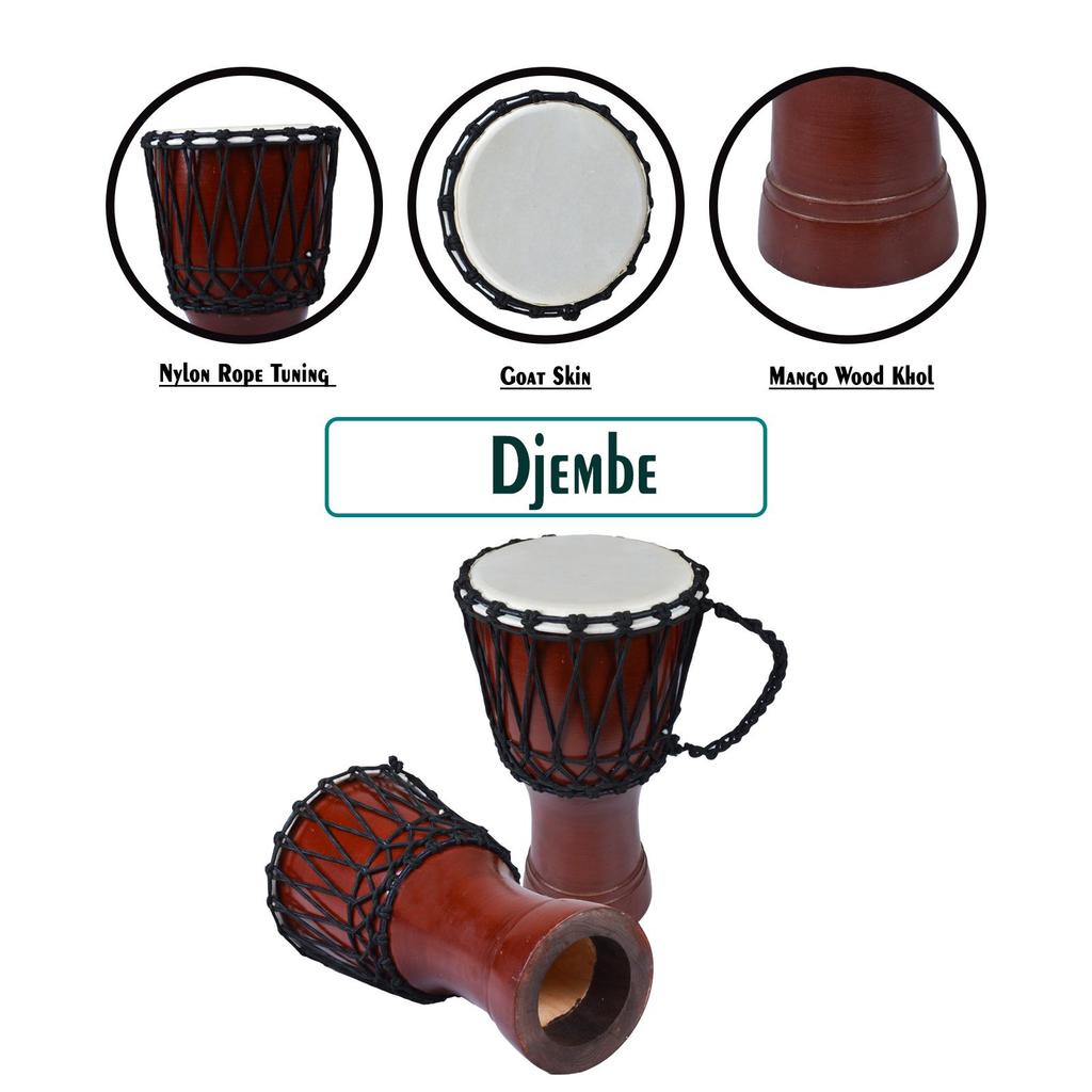 Handcrafted African Djembe Bongo Drum | Solid Wood Percussion Musical Instrument with Rich Sound