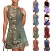 Women's Fashionable Casual Printed Sleeveless Round Neck Dress Sleeveless Round Neck Dress
