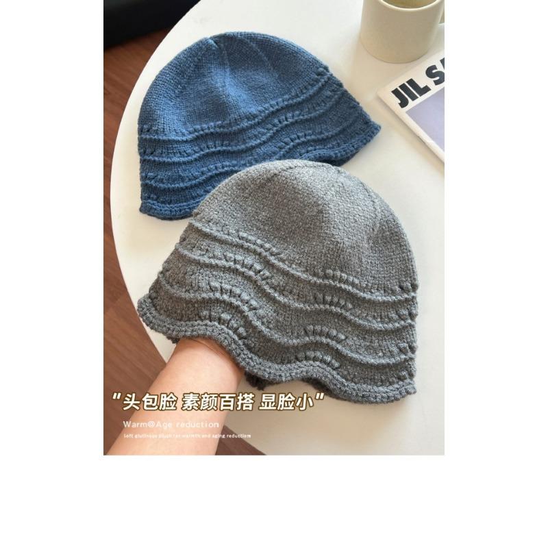Women S Simple Solid Color Knitted Bucket Hat Accessory
