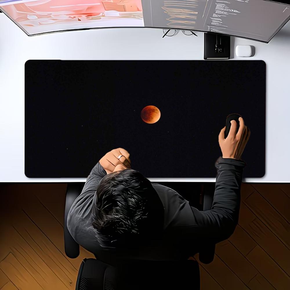 XXL Large Gaming Mouse Pad Mystic Blood Red Moon Night Sky Deskmat Non-Slip Rubber Mouse Mat Keyboard Mats Mausepad Office Pad