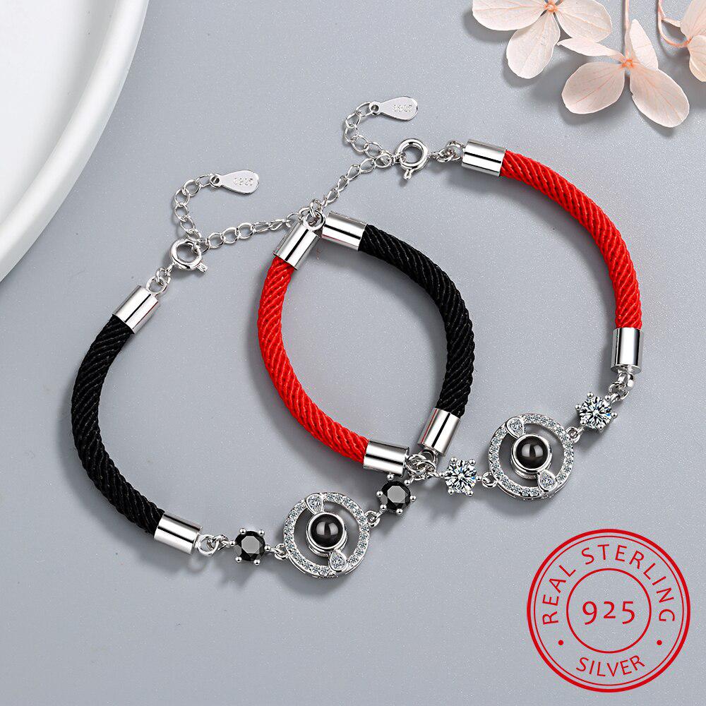 Red String Bracelet Meaning with Zirconia 925 Sterling Silver Rope Bracelet Lucky Red Thread Bracelets for Women Jewelry