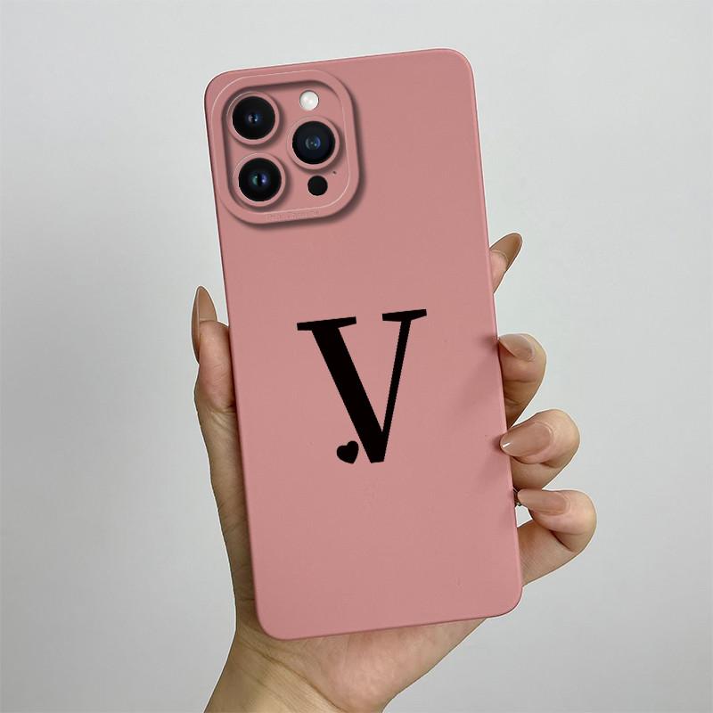 Чехол для iPhone 13 Pro Max Чехол для iPhone 13 Pro Милые парные начальные буквы Квадратная накладка на телефон Матовая ударопрочная задняя крышка