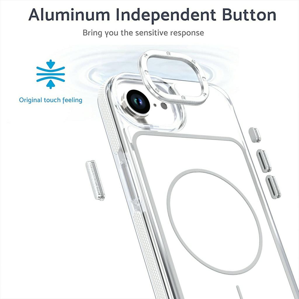 For iPhone 16e Magnetic Case Dual Color Shockproof TPU PC Phone Cover Compatible with MagSafe