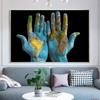Creative World Map On Hands Posters and Prints Wall Art Canvas Painting Large Size Pictures for Living Room Home Decoration