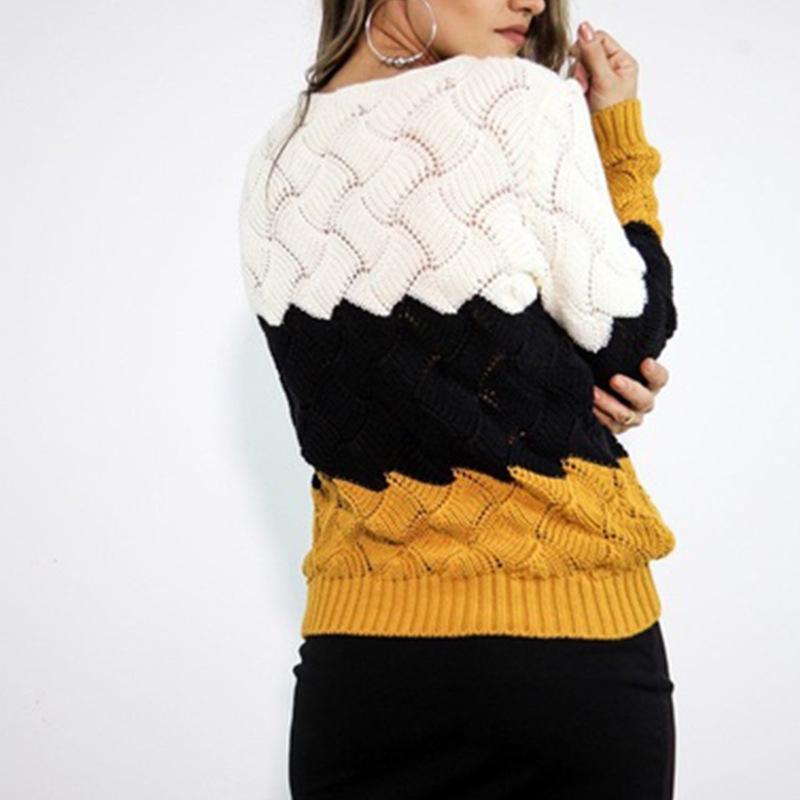 Женский вязаный свободный свитер с длинными рукавами Радуга, пуловер, топы, джемпер