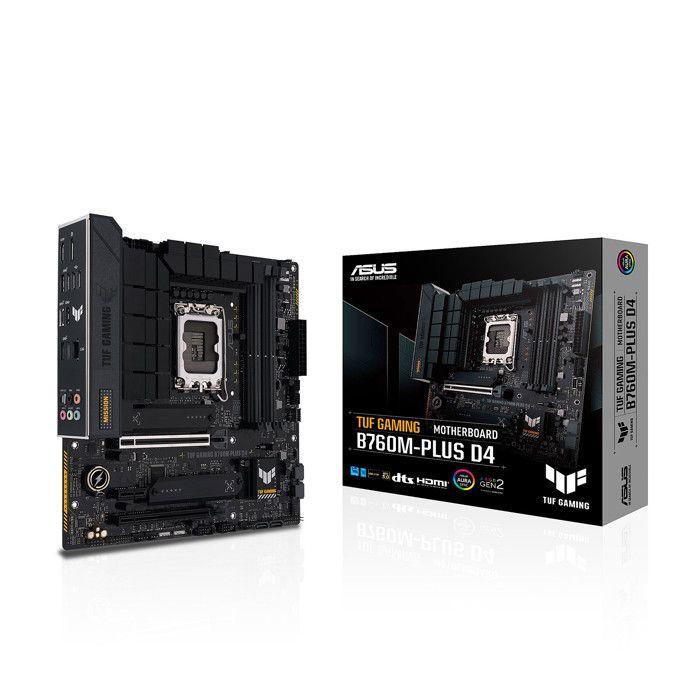 Carte Mère - ASUS - TUF GAMING B760M-PLUS D4 - Socket LGA1700 - DDR4 - 64 Go RAM