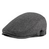 Men's Wool Herringbone Flat Cap British Retro Style Newsboy Hat Autumn Winter Warm Beret Adjustable Cabbie Cap for Men