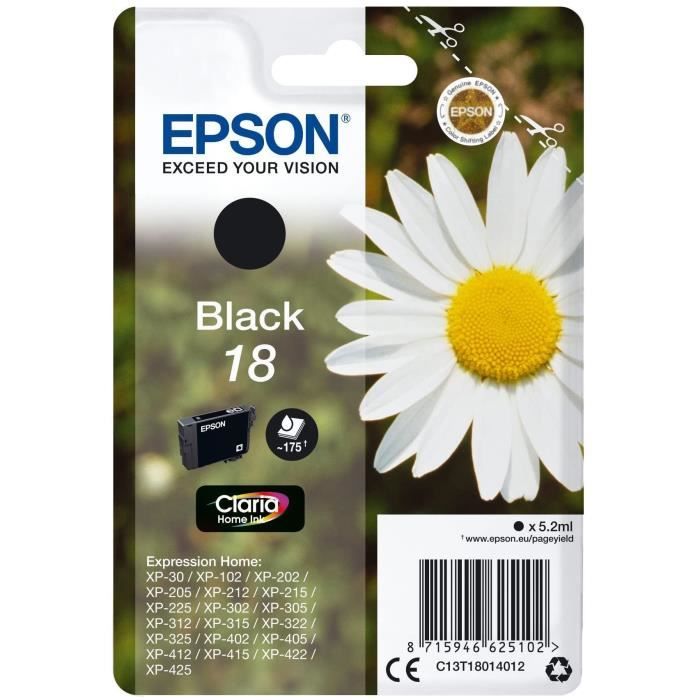 EPSON Чернильный картридж T1801 Черный - Ромашка (C13T18014012)