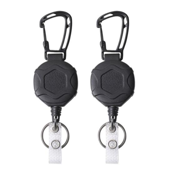 Yousheng 2 шт. прочный выдвижной брелок для ключей держатель для бейджа стальной шнур с карабином легко вытягиваемая пряжка держатель для карт набор