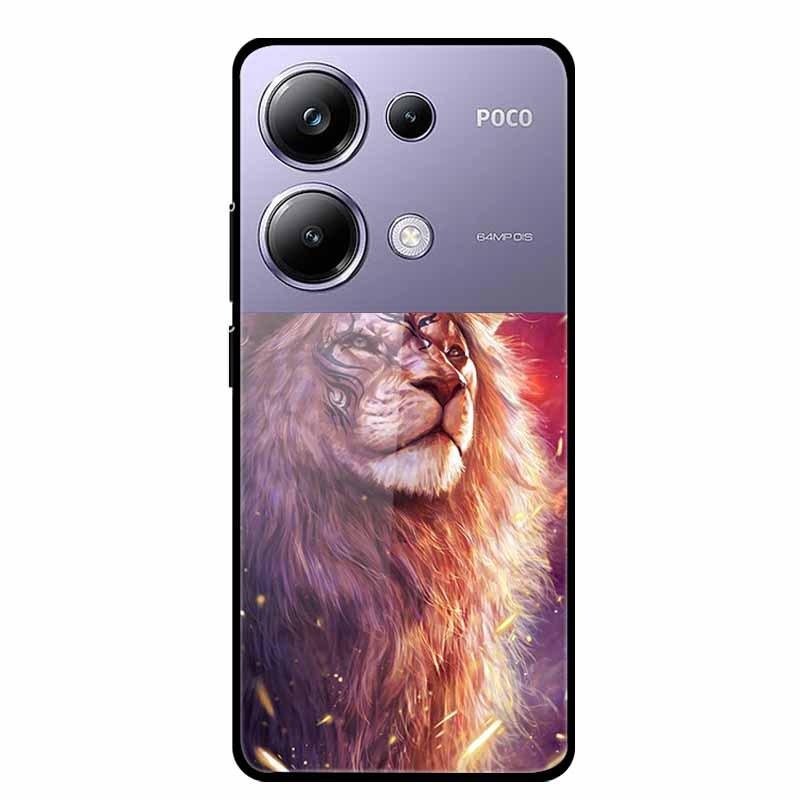 Красочный эстетичный чехол из закаленного стекла для Redmi 12 5G и POCO M6 PRO