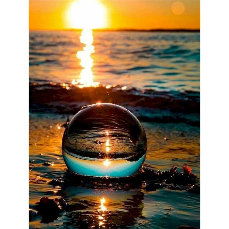 5d Diy Алмазная картина Стеклянная чашка для воды Пейзаж Мозаика Алмазная вышивка Полный квадрат Вышивка крестом Домашний пейзаж Стена