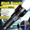 Ultra Powerful 800W LED Flashlight USB Rechargeable Lamp With Fluorescent Light Long Range Flashlights Outdoor Hunting Camping Light