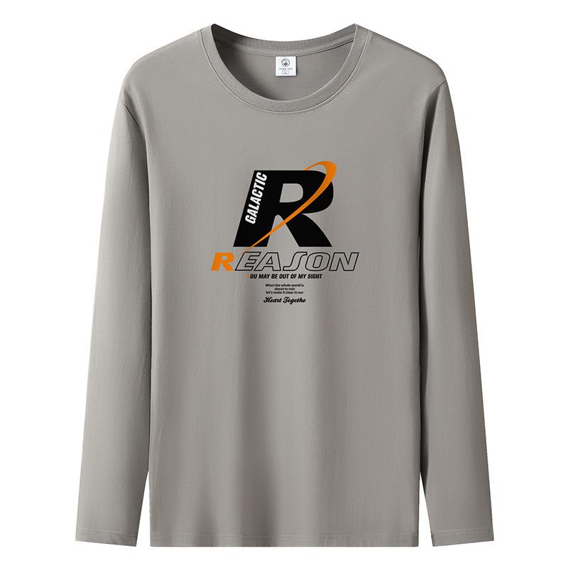 Мужская футболка с длинными рукавами Reason Pattern из чистого хлопка S-5XL, повседневные мужские пуловеры 