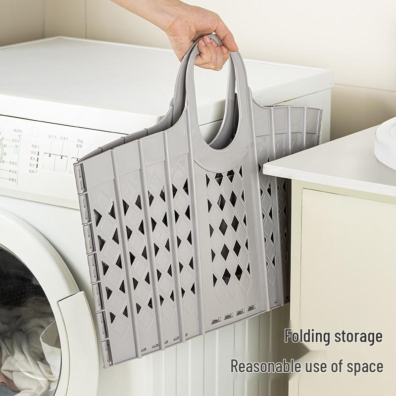 Foldable Large-Capacity Plastic Laundry and Toy Storage Basket