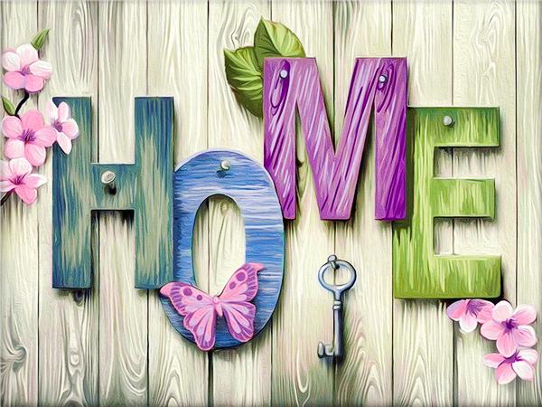 Набор для алмазной живописи Home Sweet Home 5d Diy Вышивка Мозаика Текст Пейзаж Настенный декор Кристалл Картина