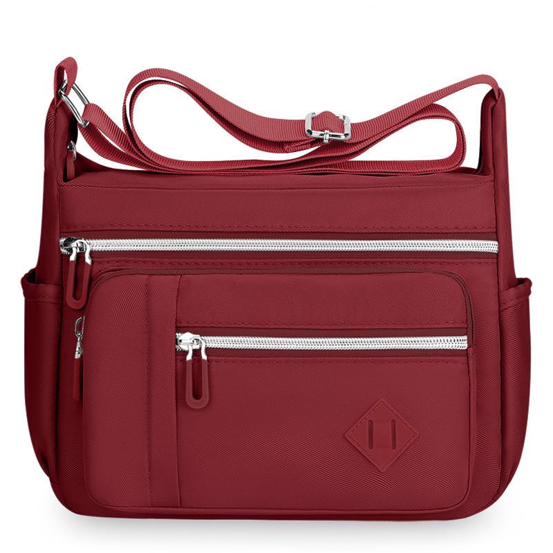 Ladies Nylon Messenger Bag With Contrast Color Design For Casual Outings