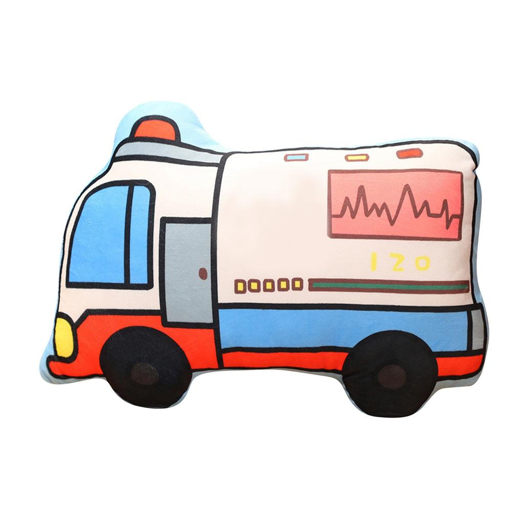 Подушка с изображением мультяшной машины, креативная двухсторонняя плюшевая игрушка с изображением транспорта, подушка для раннего развития в детской комнате