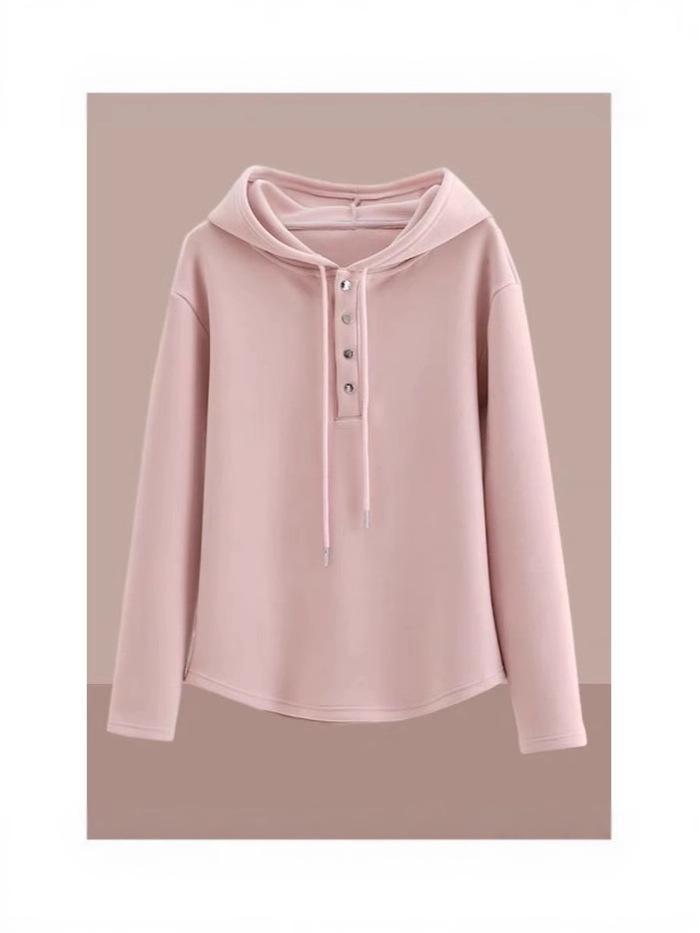 Женский свитшот с капюшоном из немецкого бархата, осень 2025 — стильный короткий топ с длинными рукавами