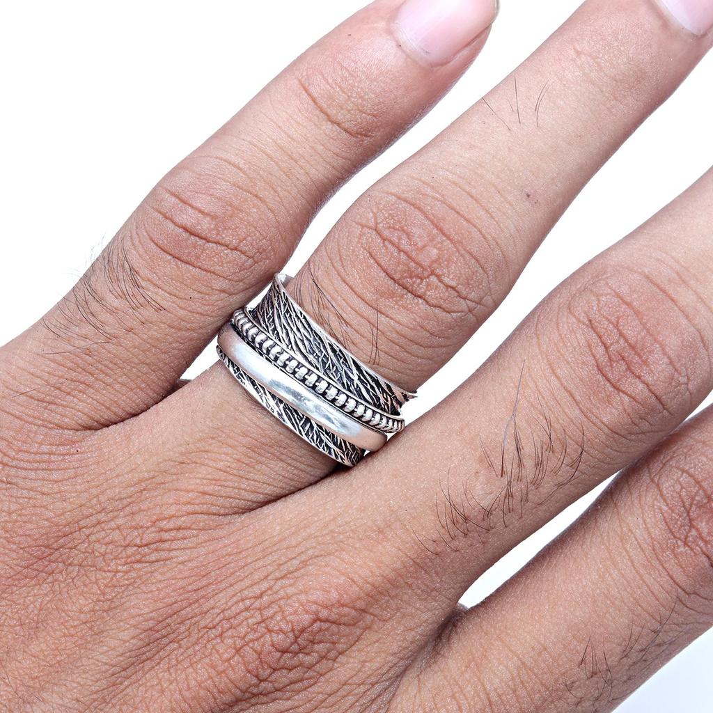 Серебряное кольцо-спиннер для женщин, четыре кольца-спиннера, серебряное ювелирное кольцо "10"