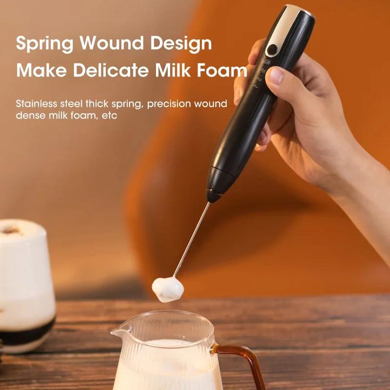 Беспроводной вспениватель молока, электрический ручной блендер, электрическая мини-кофеварка, венчик, миксер с USB для кофе, капучино, крема