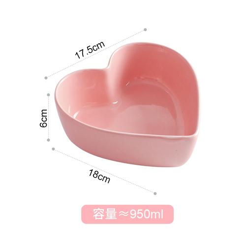 Heart Shaped Bowl Love Heart Ceramic Steamed Egg Bowl Candy Color Dessert Salad Plate 7 Inch Cake Fruit Plate Kitchen Tableware