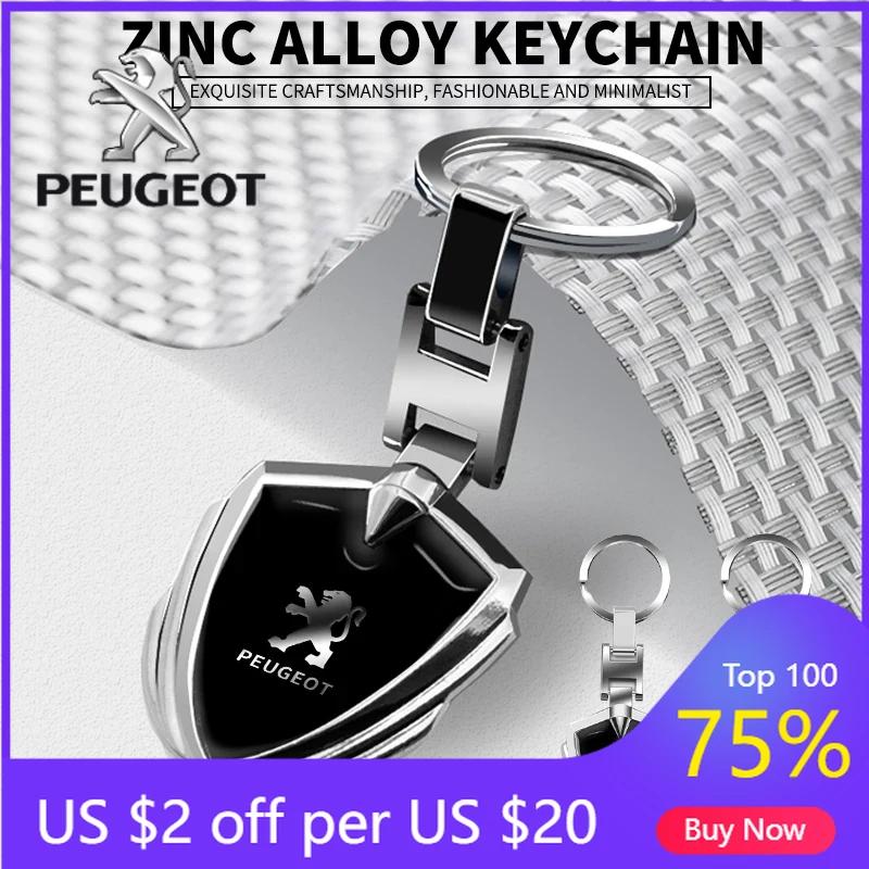 2026 Hot Car Sticker New 3D Metal Car Styling Keychain Key Chain Ring Key Holder For Peugeot 206 207 208 306 307 308 508 106 107
