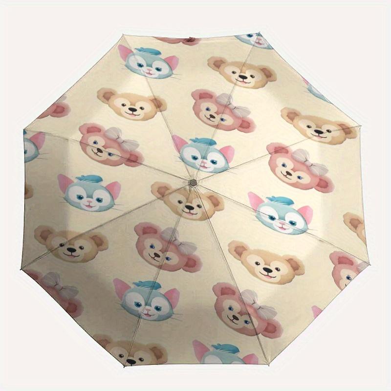 Gelatoni ShellieMay Duffy Automatic 3-Fold Cartoon Umbrella Design, Cute Cartoon Pattern, Portable Outdoor Umbrella, Perfect