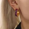 Модные красочные серьги-кольца с кристаллами для женщин из нержавеющей стали с золотым покрытием, роскошные серьги, женские богемные циркониевые подарки