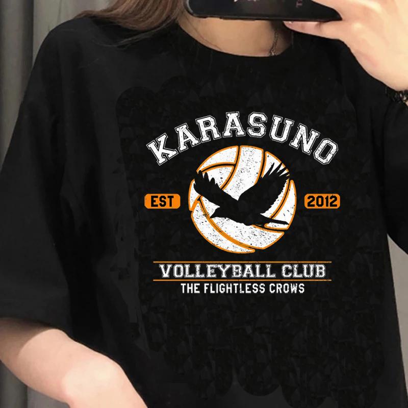 Футболка японского аниме Haikyuu 90 s, Мужская футболка с забавным рисунком Karasuno Fly, футболки с высоким рисунком, летние топы, модные футболки унисекс, мужские футболки