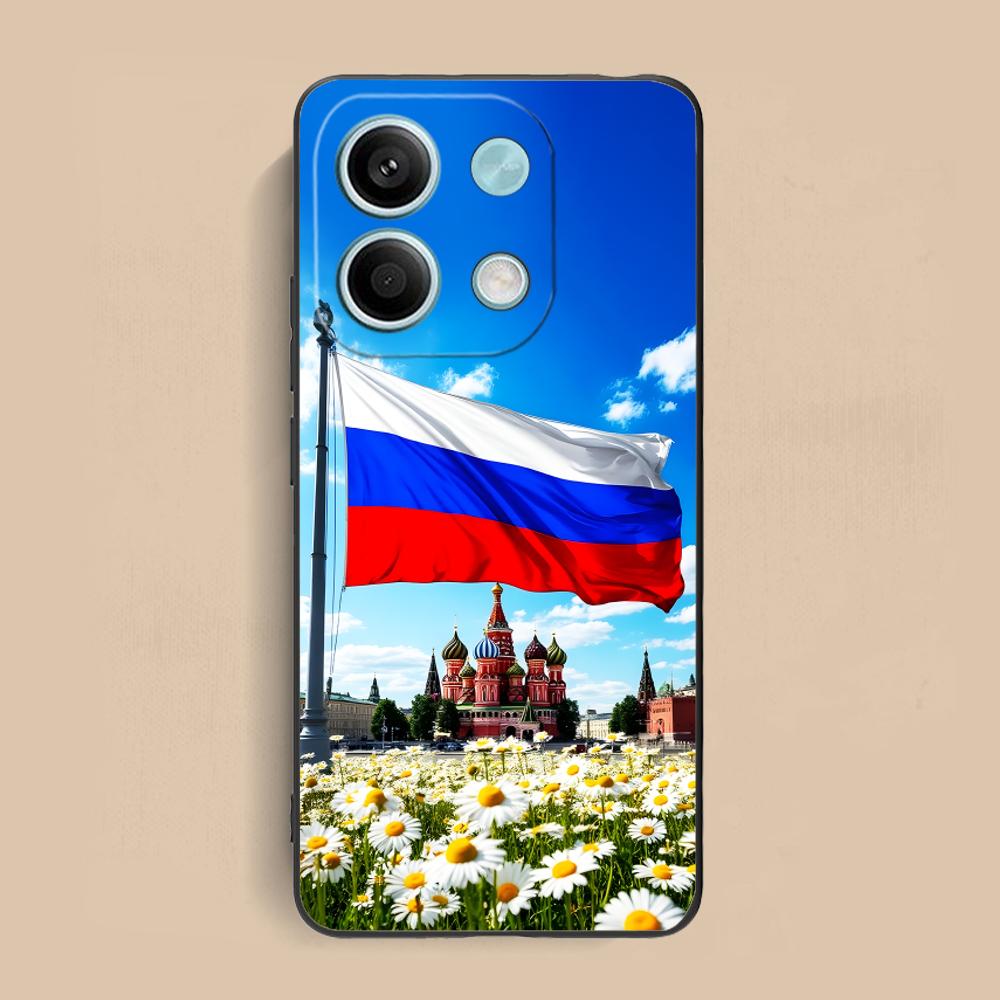 Russia Flag Matte TPU Mobile Phone Case for Xiaomi Redmi 15 14 13 12 A5 3 2 1 C Plus 4G 5G Colorful Printing Cover