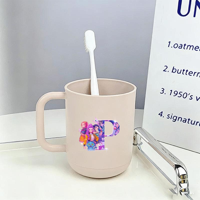 Kpop Demon Hunters Mouthwash Cup Kawaii Portable Toothbrush Cups Home Couple Family Thickened Juice Water Mug Birthday Gift