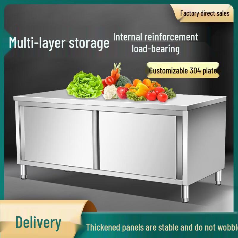 Commercial Stainless Steel Sliding Door Workbench