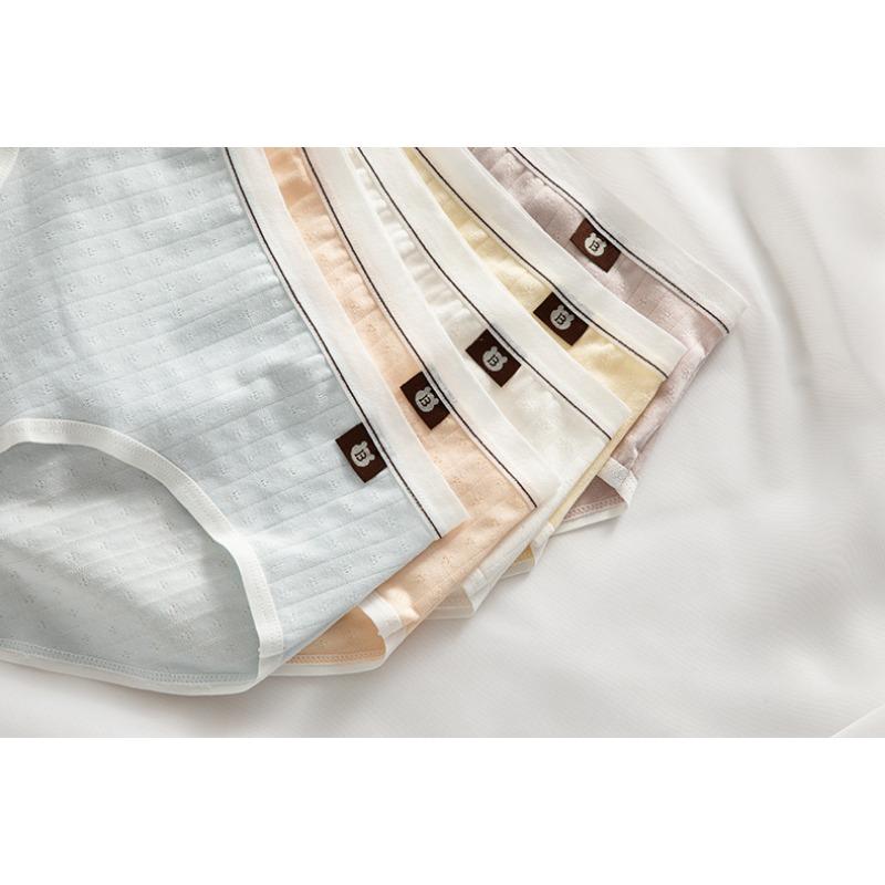 Женское нижнее белье, простые однотонные хлопковые трусы для лета, тонкие дышащие трусики со средней талией