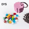 Keychain Pill Box Waterproof Compact Mini Holder Lightweight 3D Printed Container with Key Ring Small Pill Organizer Case