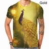 Colorful Peacock 3D Printed Men's Casual Short Sleeved T-shirt Summer Men's T-shirts