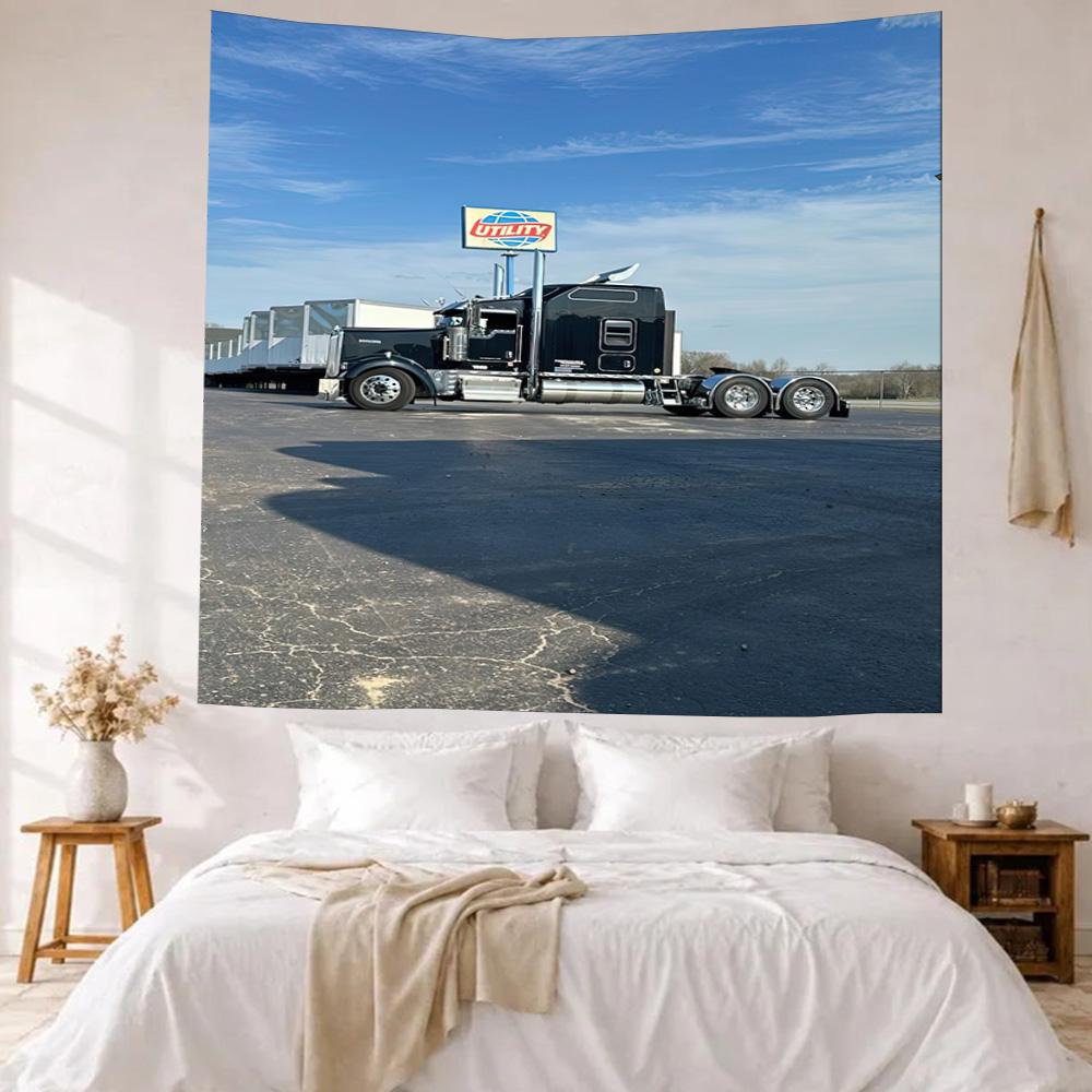 Kw Heavy Trucks Wall Decor Tapestry Art For Pet Memorial Birthdaywedding Party Backdrop Family Gift