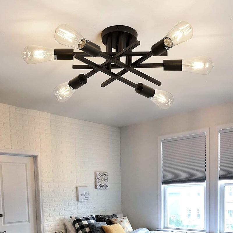 Semi Flush Mount Modern Chandelier Close To Ceiling Lighting Black Ceiling Light Fixture