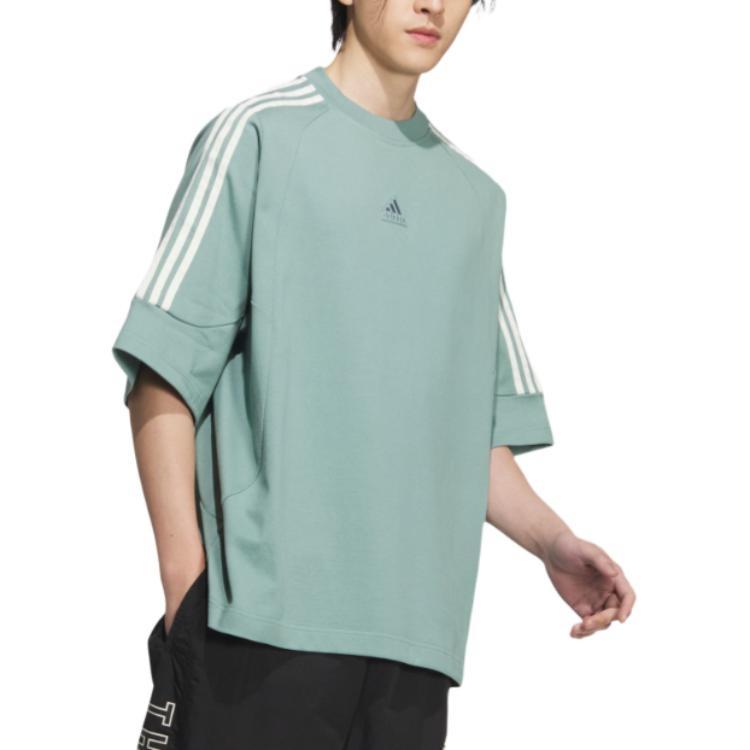 adidas Logo T-Shirt Asia Sizing 'Teal' Men's JI6645