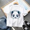 Cute Panda Printed Dinosaur T-shirt For Boys Girsl Summer Outfit Tops Kids Casual T Shirt Kawaii Children Short Sleeve Clothes
