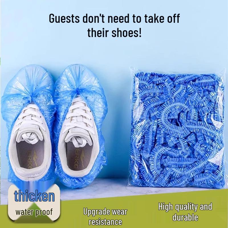 Утолщенные водонепроницаемые нескользящие одноразовые бахилы для использования в помещении