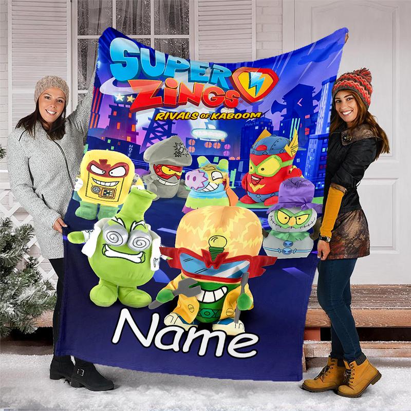 Personalized Custom Name Blanket - SuperZings Print Design,Blanket for Sofa,Bed,Travel,Camping - Soft and Warm, Great Gift