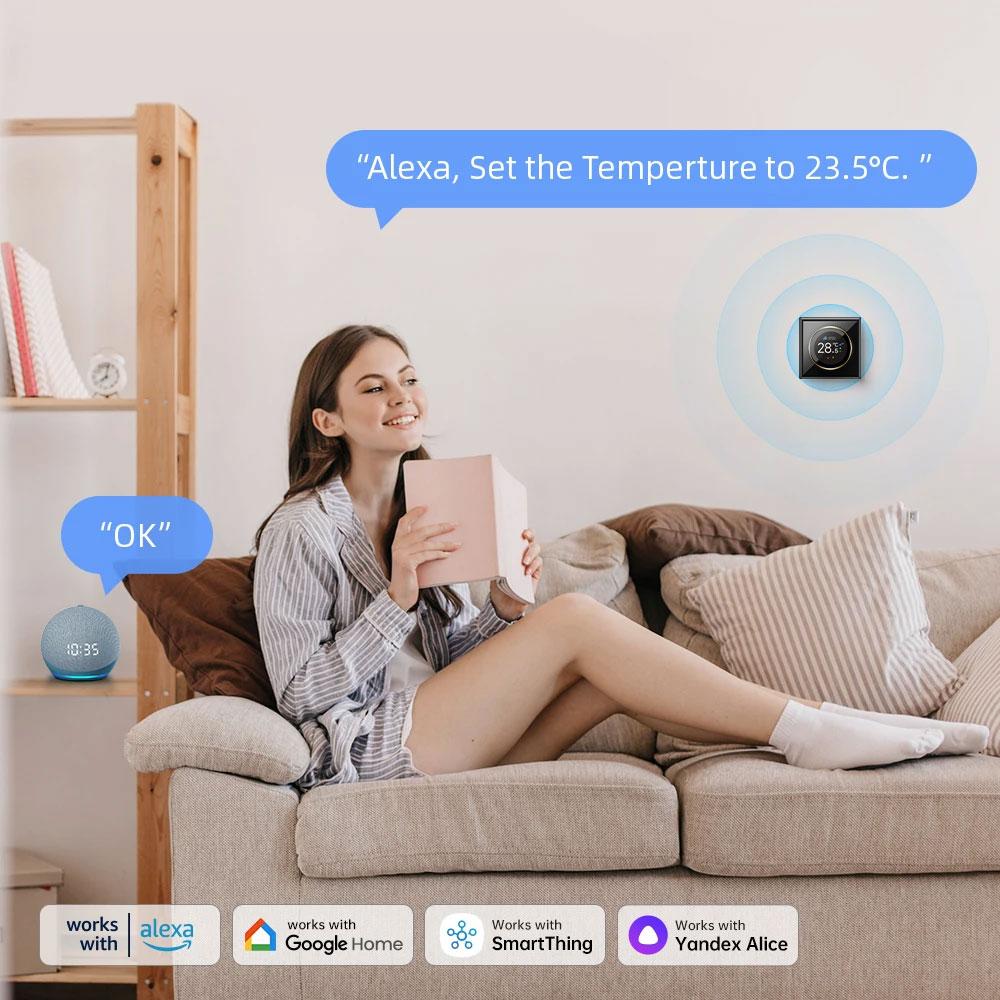 WiFi Умный Термостат-Ручка для Напольного Отопления Водяного Газового Котла Домашний Комнатный Программируемый Контроллер Температуры Tuya Alexa Google Home Форсунки 6