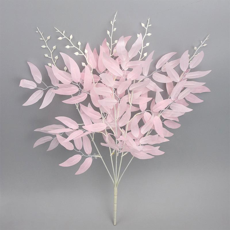 5 веток шелковой искусственной ивы букет искусственные зеленые листья вечеринка свадьба фон украшение искусственная листва лоза DIY растительный венок