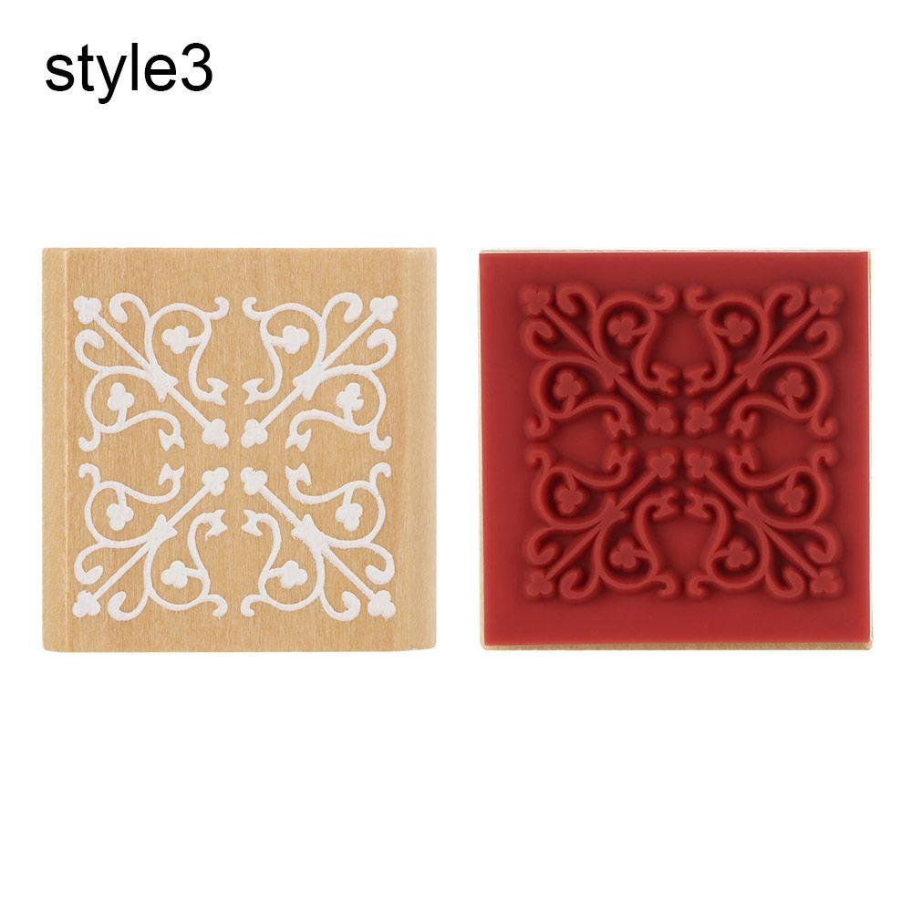 Декоративные винтажные DIY крафт квадратные цветочные штампы деревянные резиновые для скрапбукинга