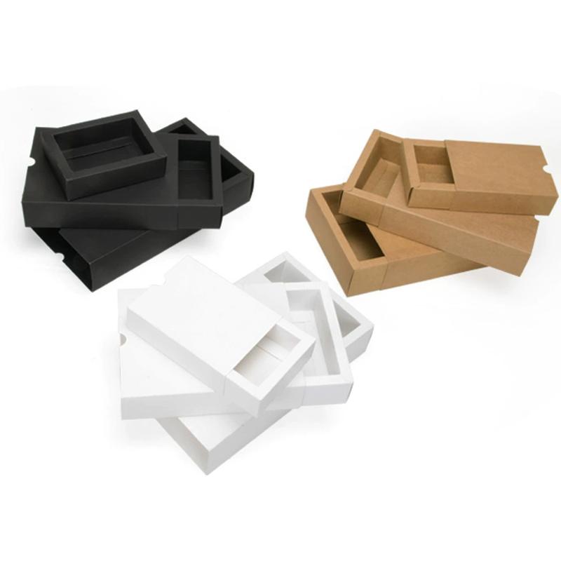 10/20/50Pcs Thickened Kraft Paper Drawer Box Party Favor Box Rectangular Paper Box Customized Packaging Box Printed Logo 5