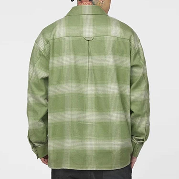 Li-Ning Badfive Series Спортивная Баскетбольная Свободная клетчатая повседневная рубашка с длинными рукавами Мужские топы Зеленый ASHR195-2